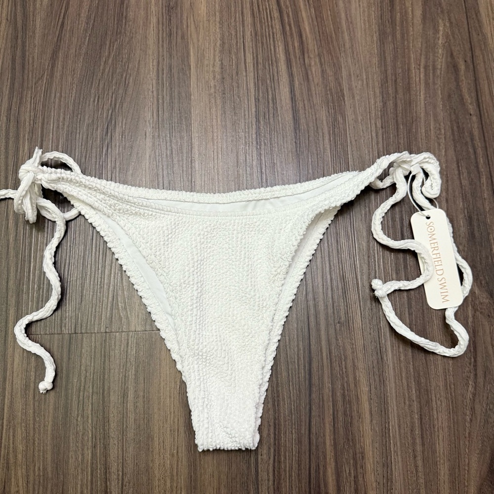 Somerfield Swim white Textured tulum Bikini Bottom